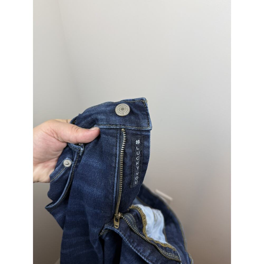 Lucky Brand Stevie Flare Jean Womens 6 28 Dark Blue High Rise Stretch Denim Boho - Picture 8 of 15